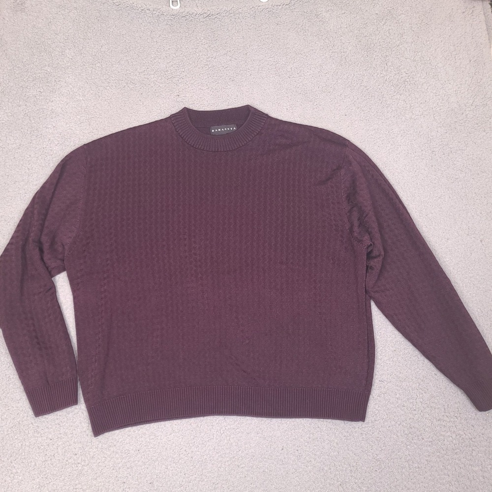 Vintage Baracuta‎ Sweater Mens XXL Plum Purple Pullover Knit Long Sleeve